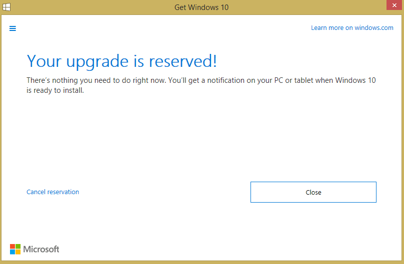 Reserve Upgrade: Windows 10 Free Download 1 Reserve Upgrade: Windows 10 Free Download